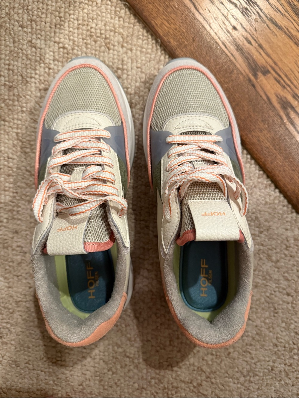 Hoff Men's Neutral Beige & Peach Retro Runner Sneakers